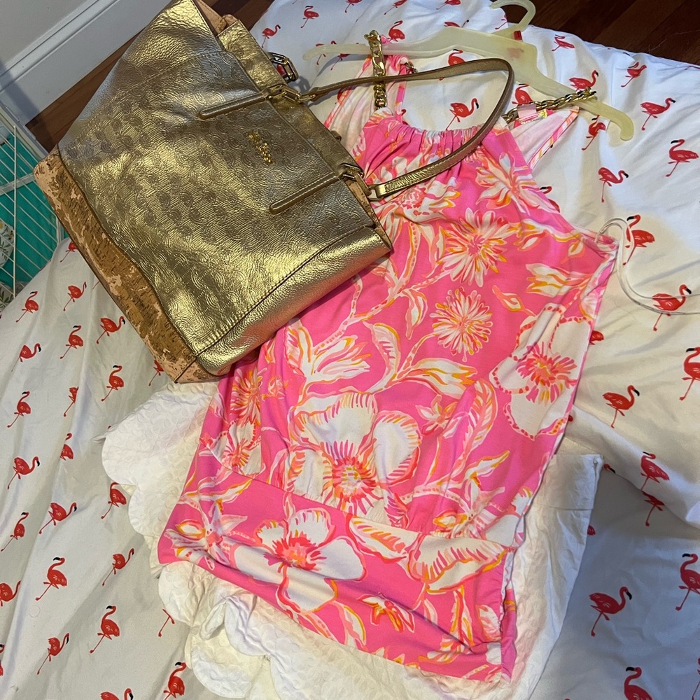 Lilly Pulitzer Pink and White Floral Tank Top